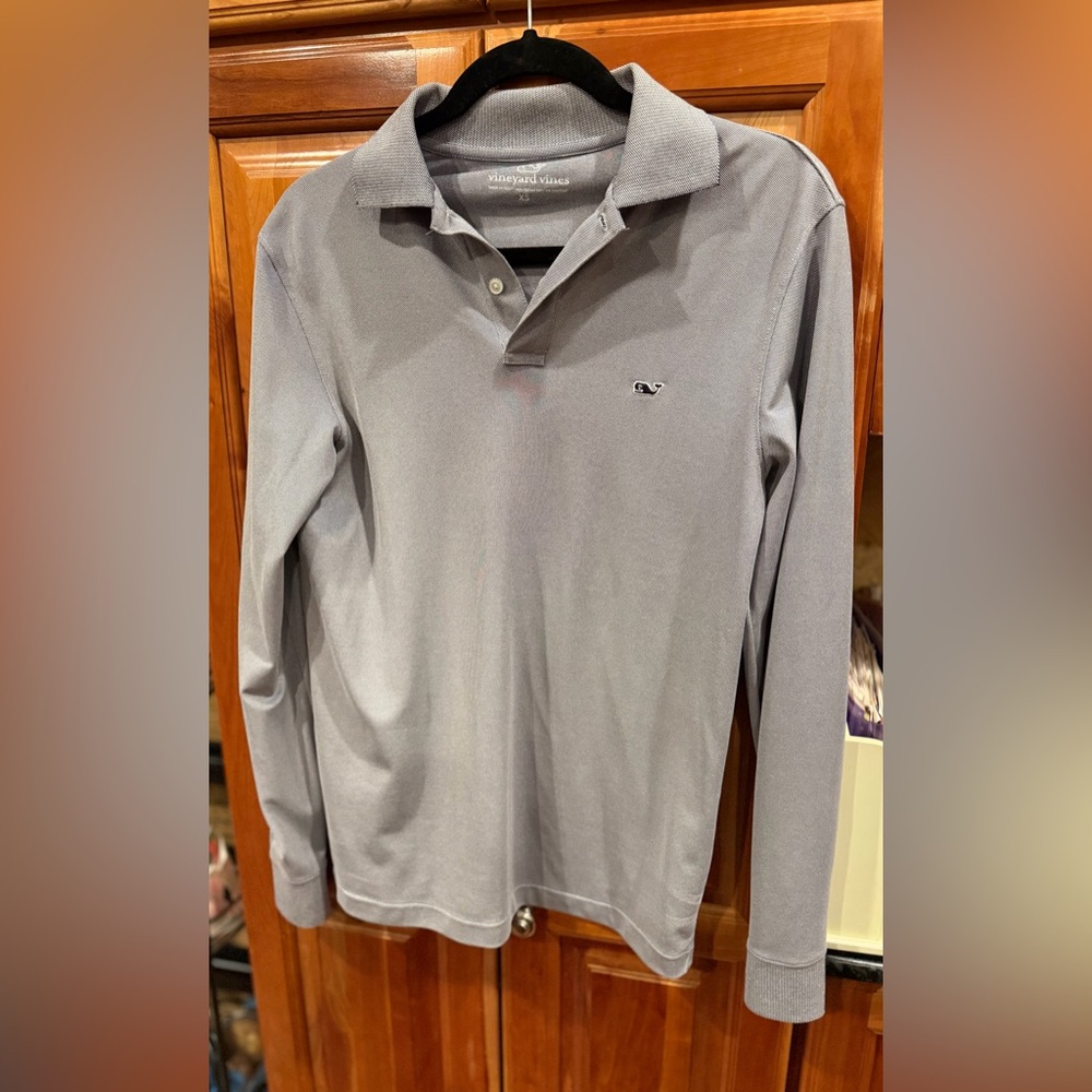 Vineyard Vines Grey Long Sleeve Polo